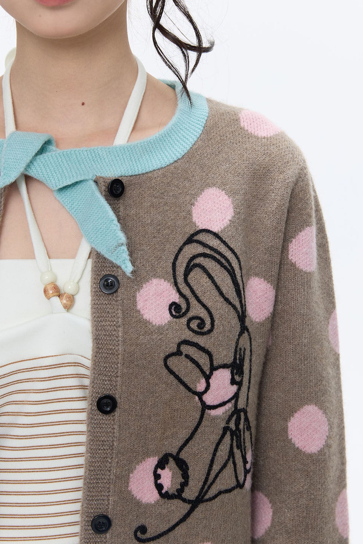 Mint Green Polka Dot Cardigan