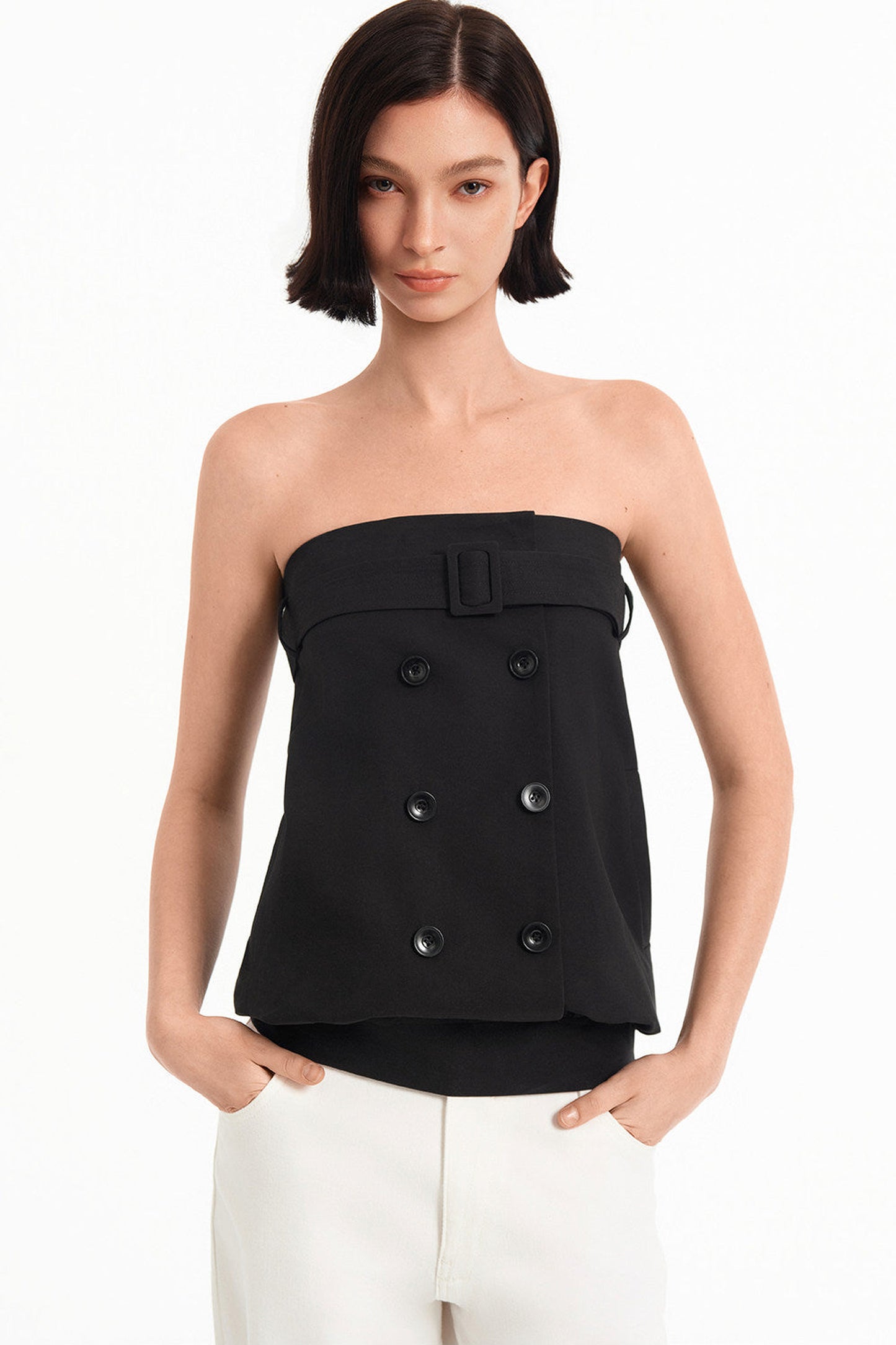 Tencel Deconstructed Double-Breasted Vest
