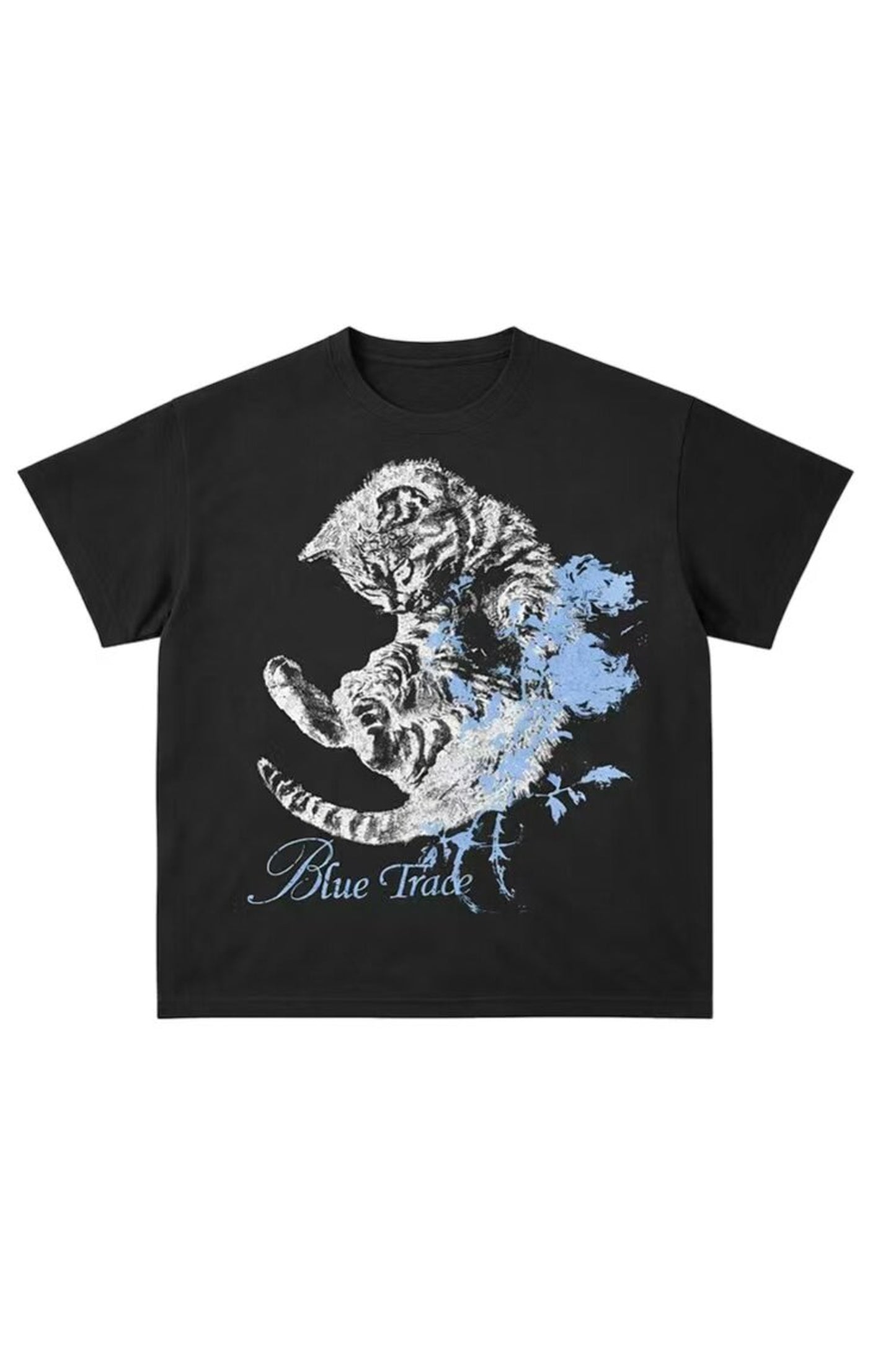 Oversized Cat Floral Legless T-Shirt