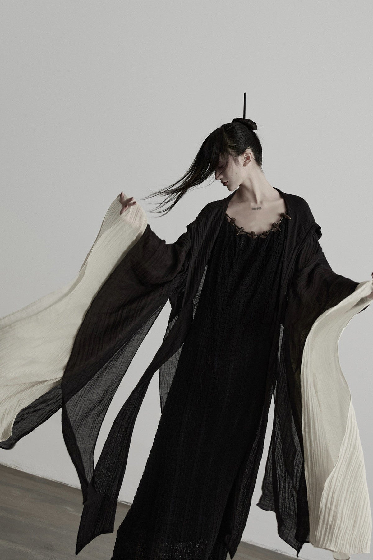 Oversized Detachable Wide Sleeve Hooded Jacket