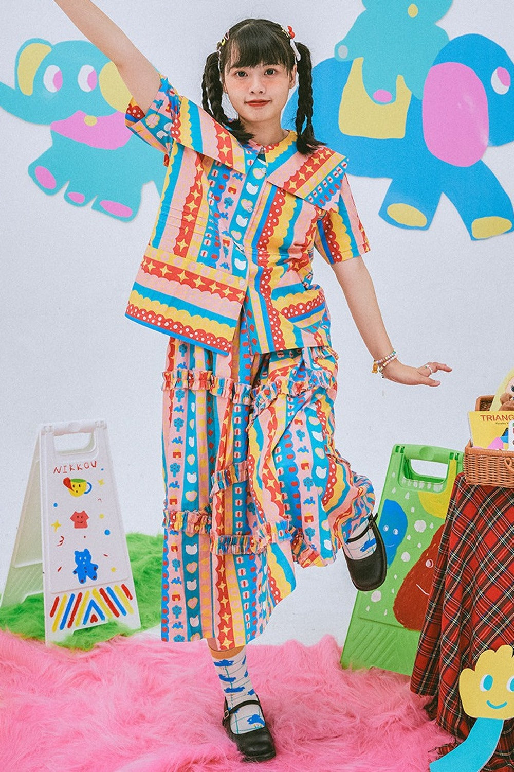 Kindergarten Paradise Print Skirt