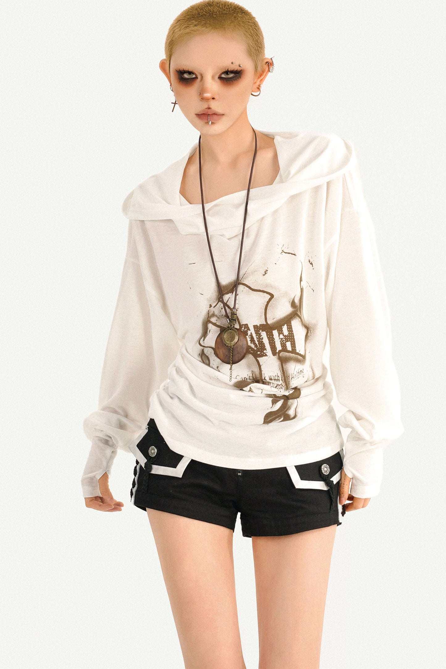 Wasteland Style Hooded Long Sleeve T-Shirt