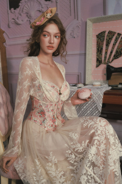 Rose Lace Retro Top