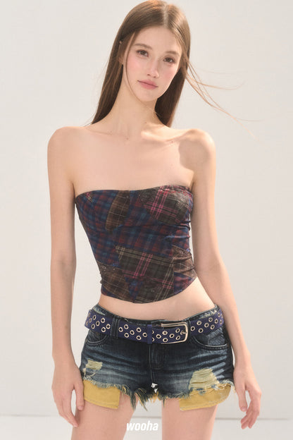 Vintage Print Tube Top