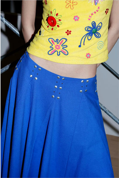 Rhinestone A-Line Skirt