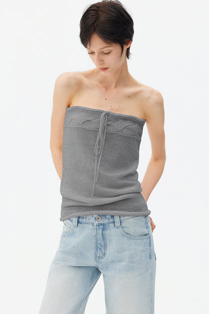 Wool Mohair Cable Knit Top