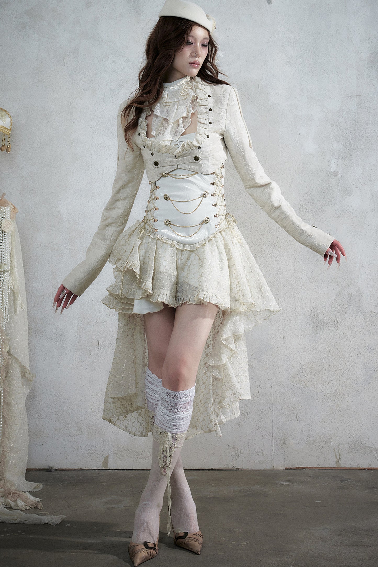 Victorian Lace Asymmetrical Dress Set-Up