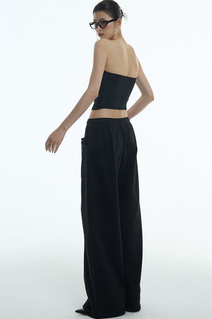 Double-Layer Wide-Leg Sweatpants