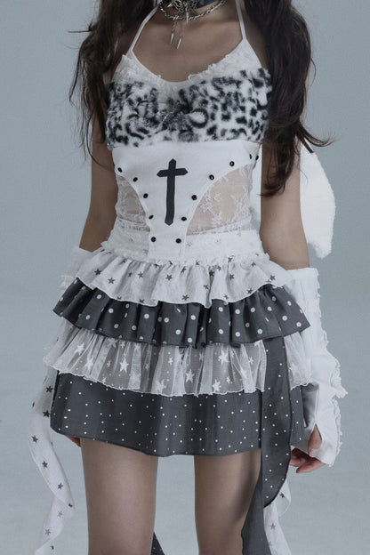 Gothic Lace Patchwork Tank Top