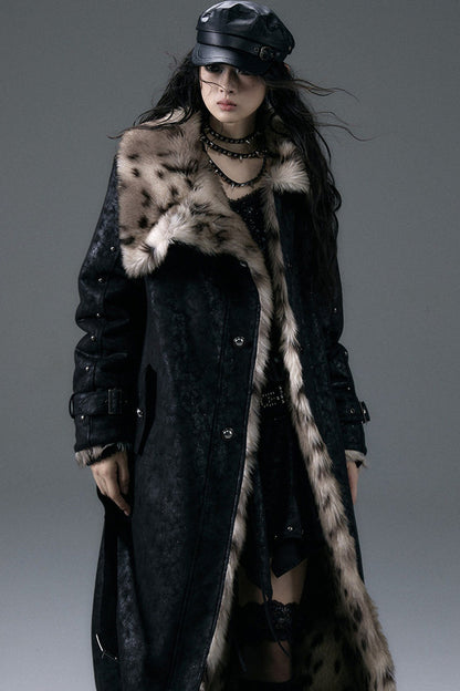 Reversible Suede Leopard Fur Coat