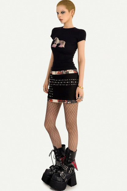 Animal Print Short Sleeve Top