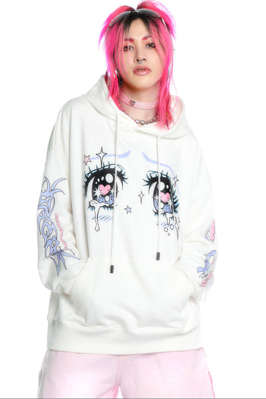 Anime Eye Print Loose Jacket