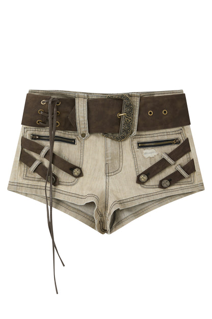 Ultra-Short Belted Summer Pants
