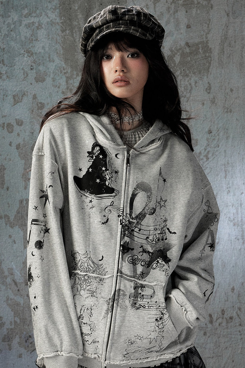 Witch Detachable Hood Zip-Up Hoodie