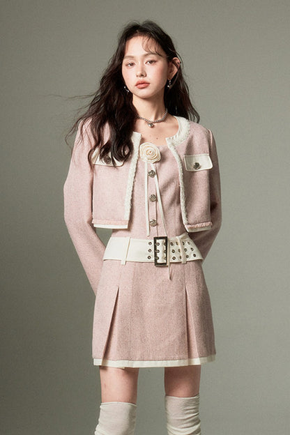 Elegant and Slimming 3D Rose Jacket Set-Up