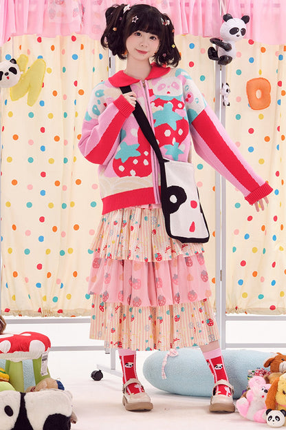 Double-Sided Knitted Panda Crossbody Bag