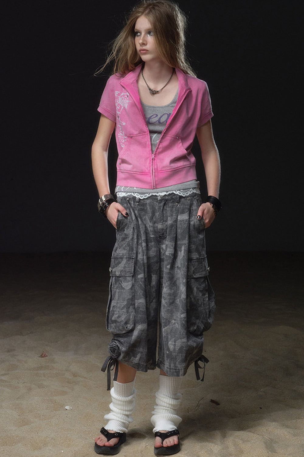 Distressed Punk Layered Sweatshirt