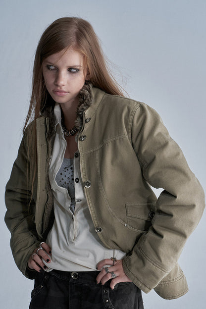 Reversible Seamed Metal Button Jacket