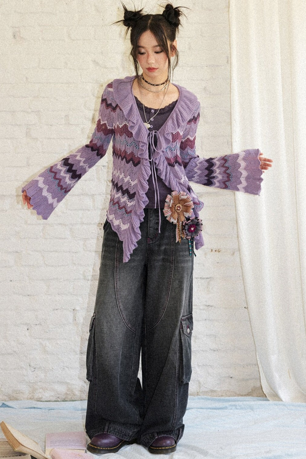 Vintage Wide-Leg Cargo Jeans