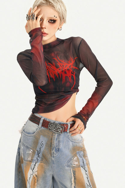 Distressed Patchwork Wide-Leg Denim Pants