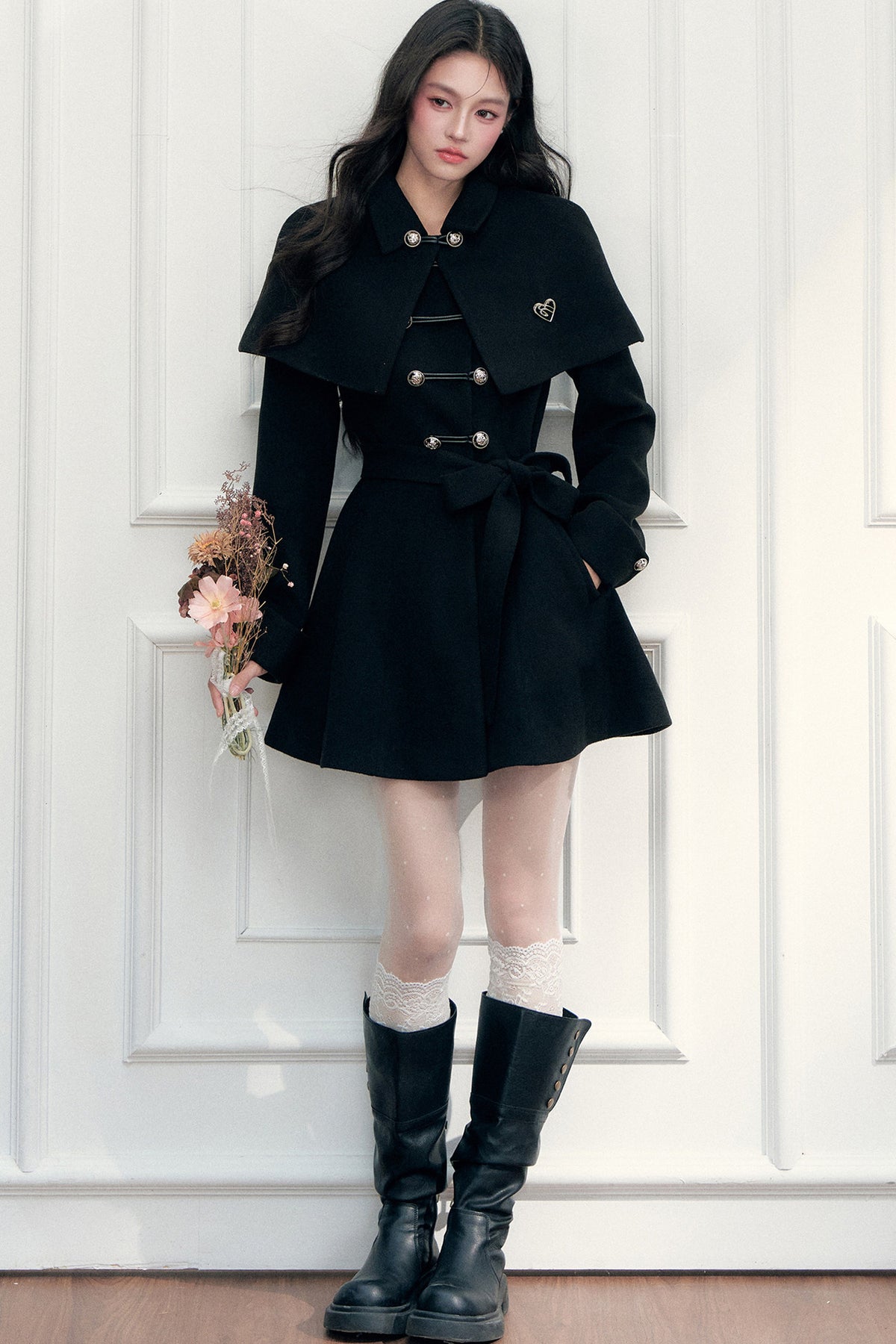 Napoleon Knight Style Woolen Cape Jacket Set-Up