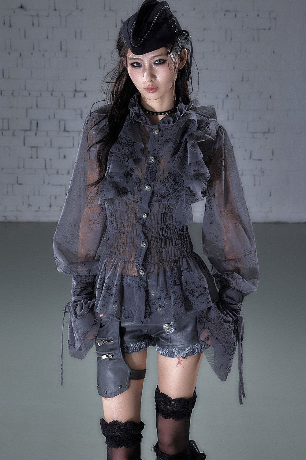 Lace Ruffle Collar Blouse