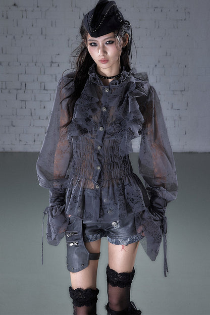 Lace Ruffle Collar Blouse