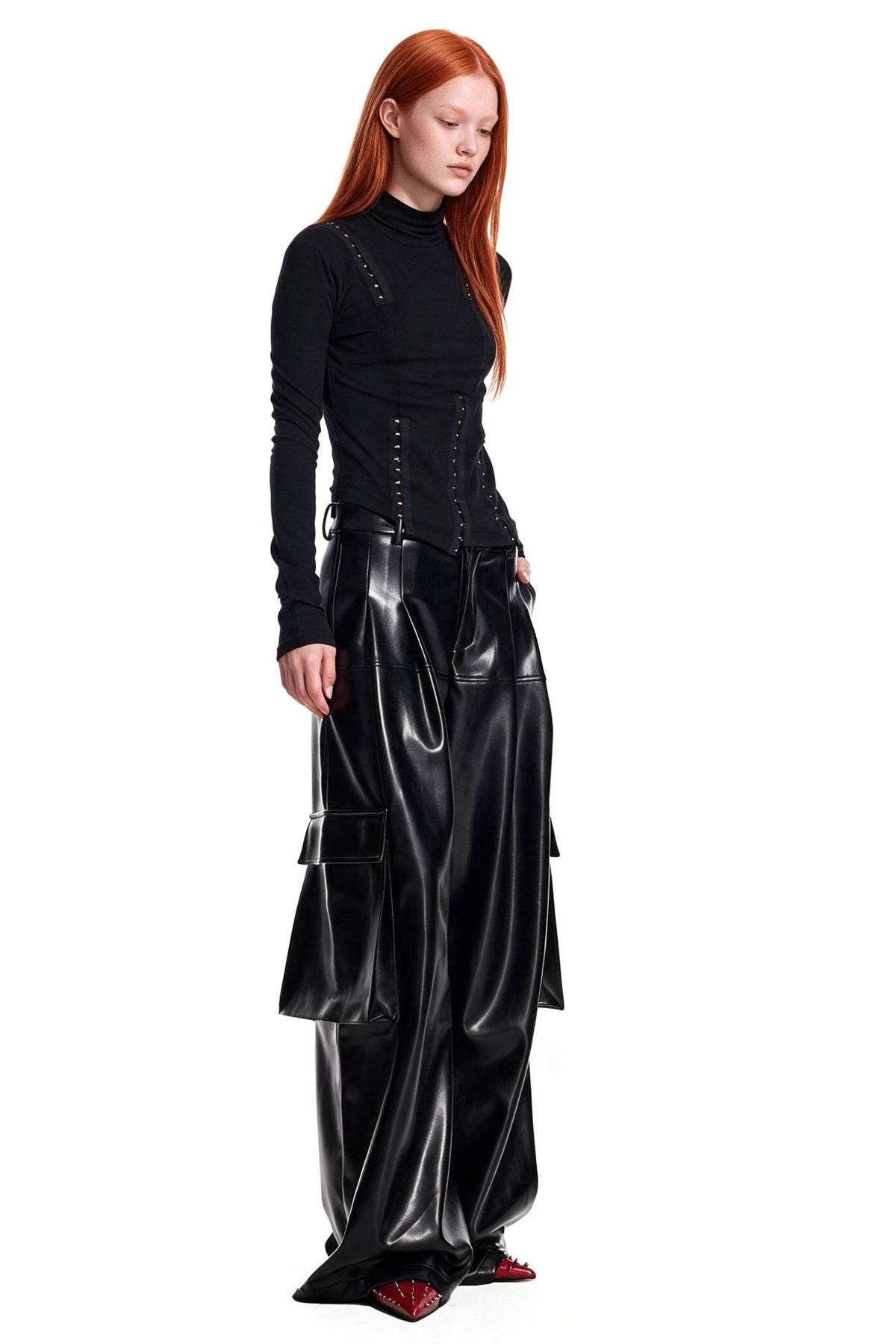 Asymmetrical Metal Hook Knit Top