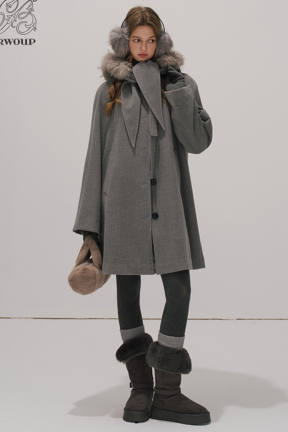 Fur Collar Wool Coat