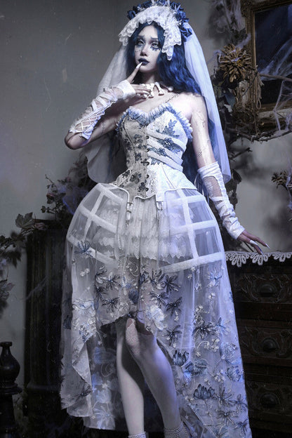 Gothic Ribbed Corset Suspender Set-Up