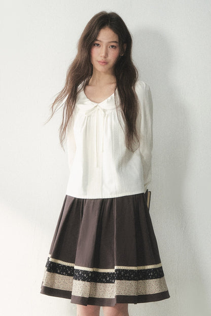 White Doll Collar Lyocell Blouse