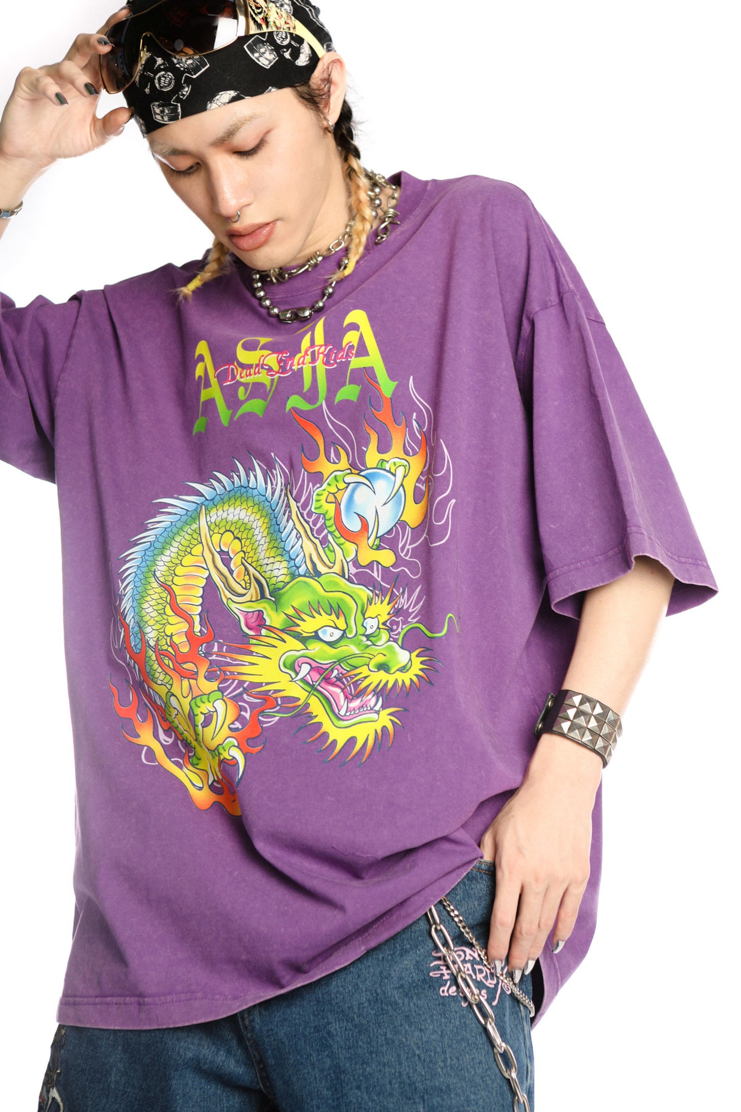Dragon Print Loose Blouse