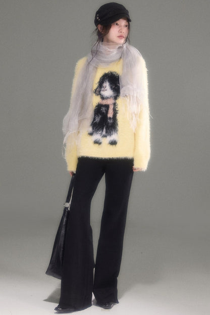 High-Waisted Fleece-Lined Flared Raw Hem Slit Jeans