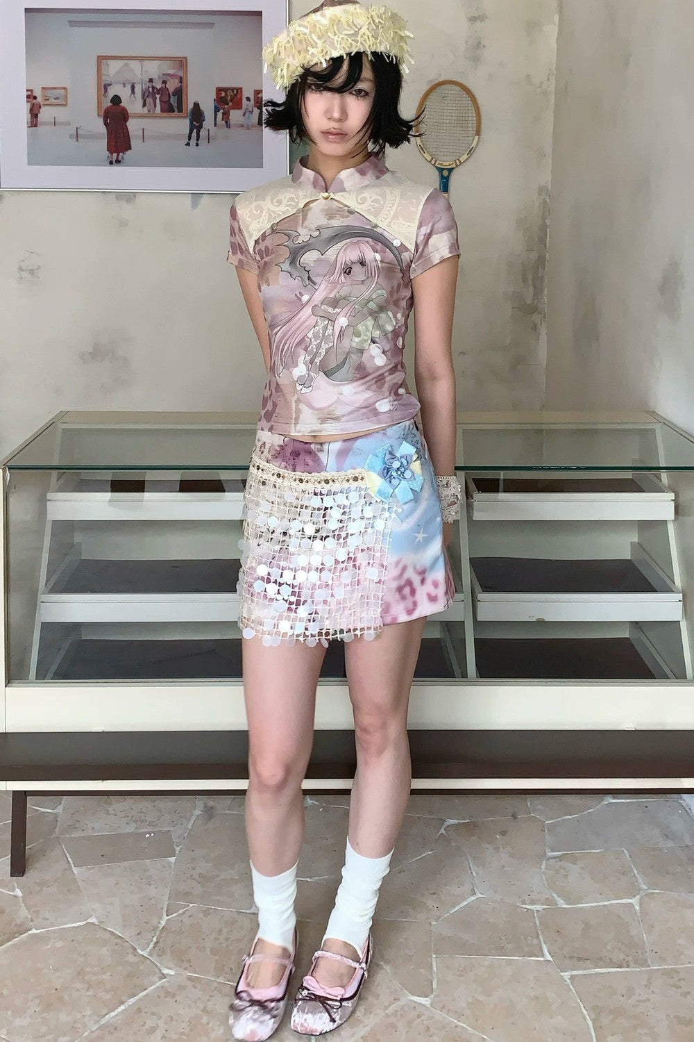 Lace Patchwork Cheongsam Top