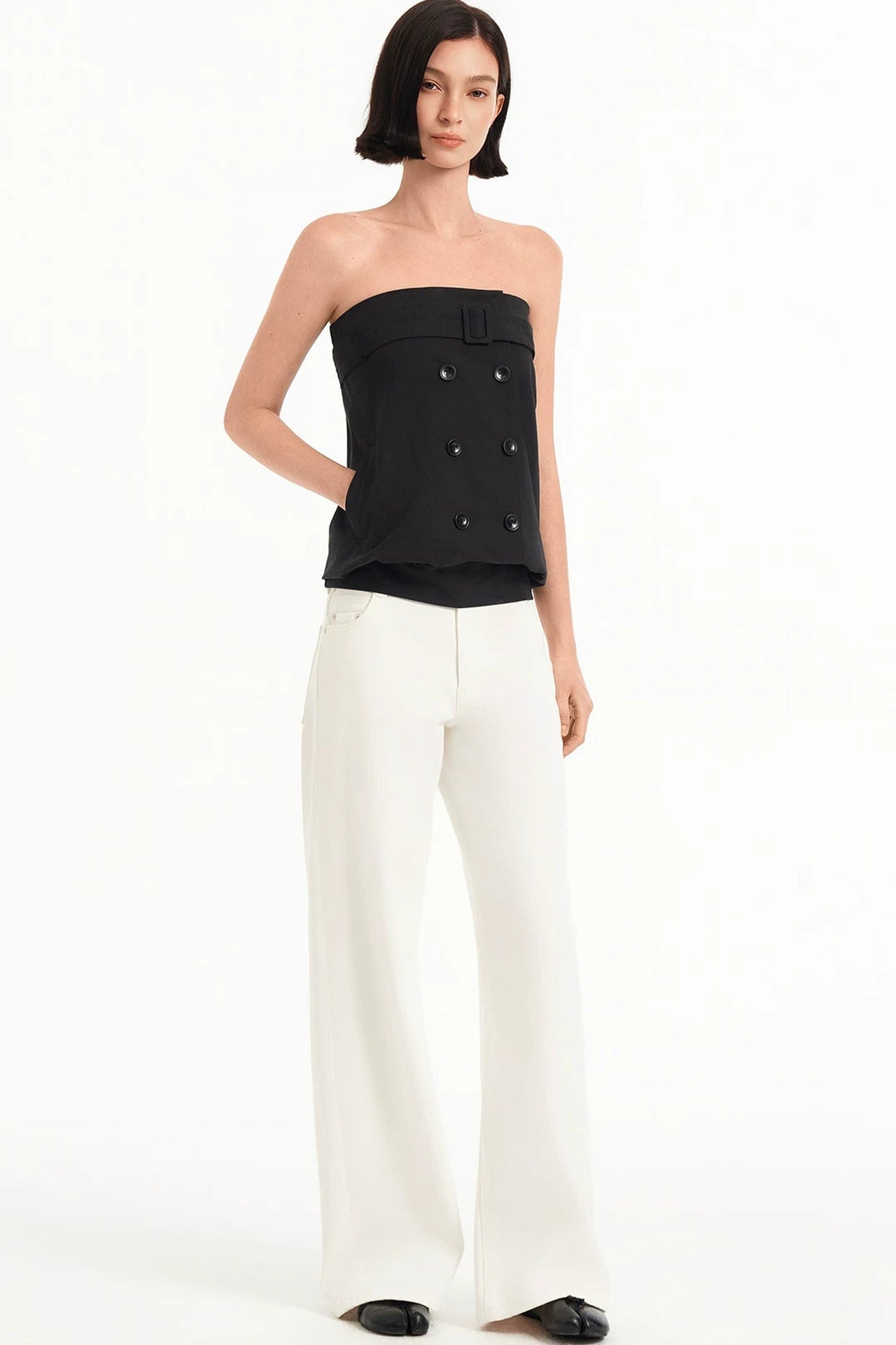 Tencel Deconstructed Double-Breasted Vest
