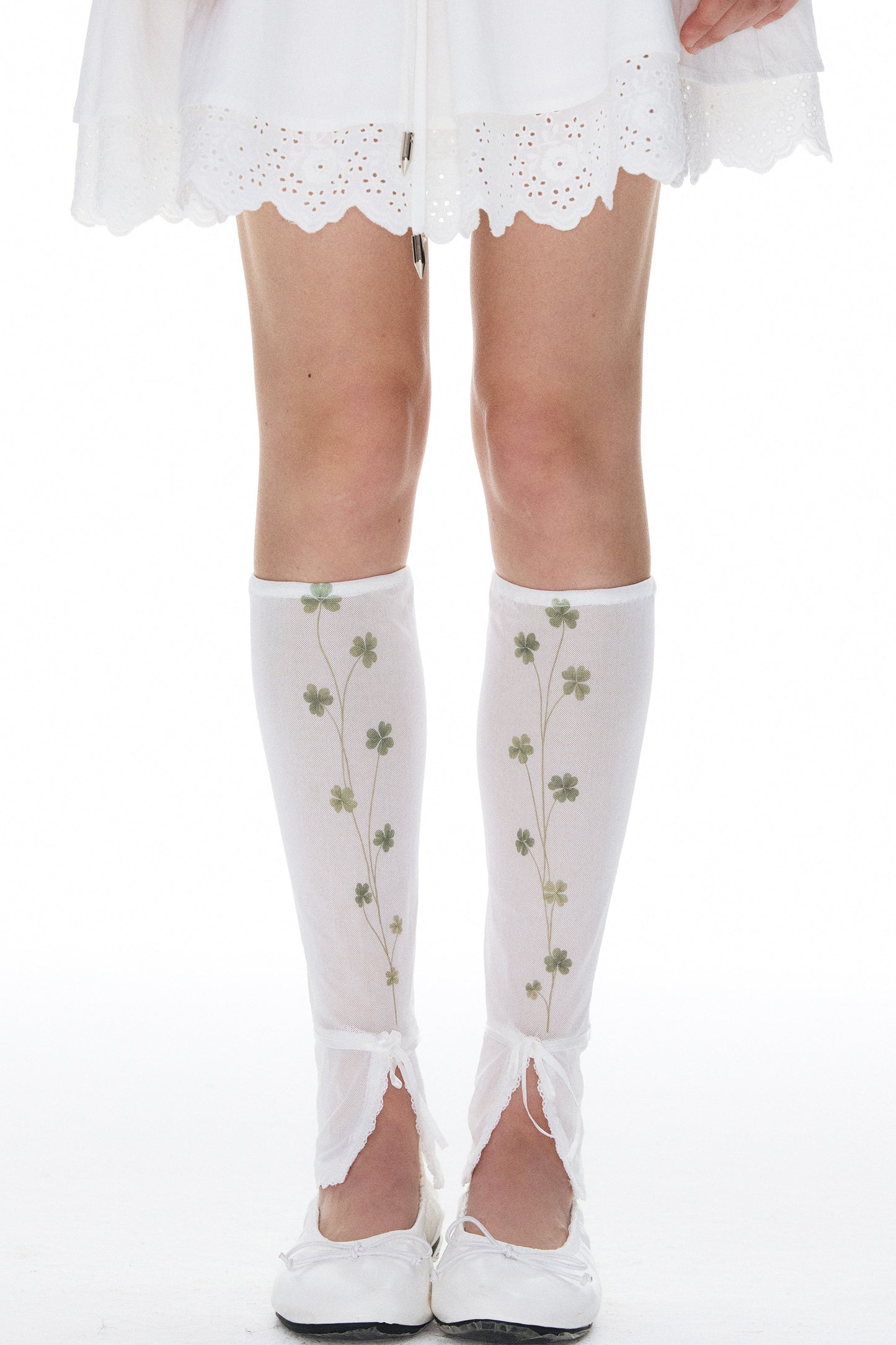 Bedruckte Netz-Spitzensocken