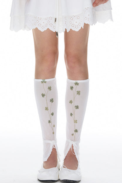 Bedruckte Netz-Spitzensocken