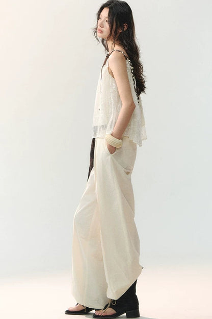 Beaded Braided Pleated Camisole Top