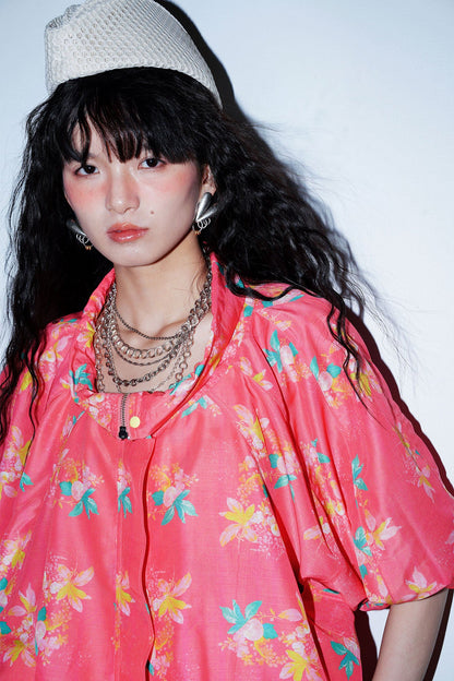 Semi-Sheer Printed Sun Top