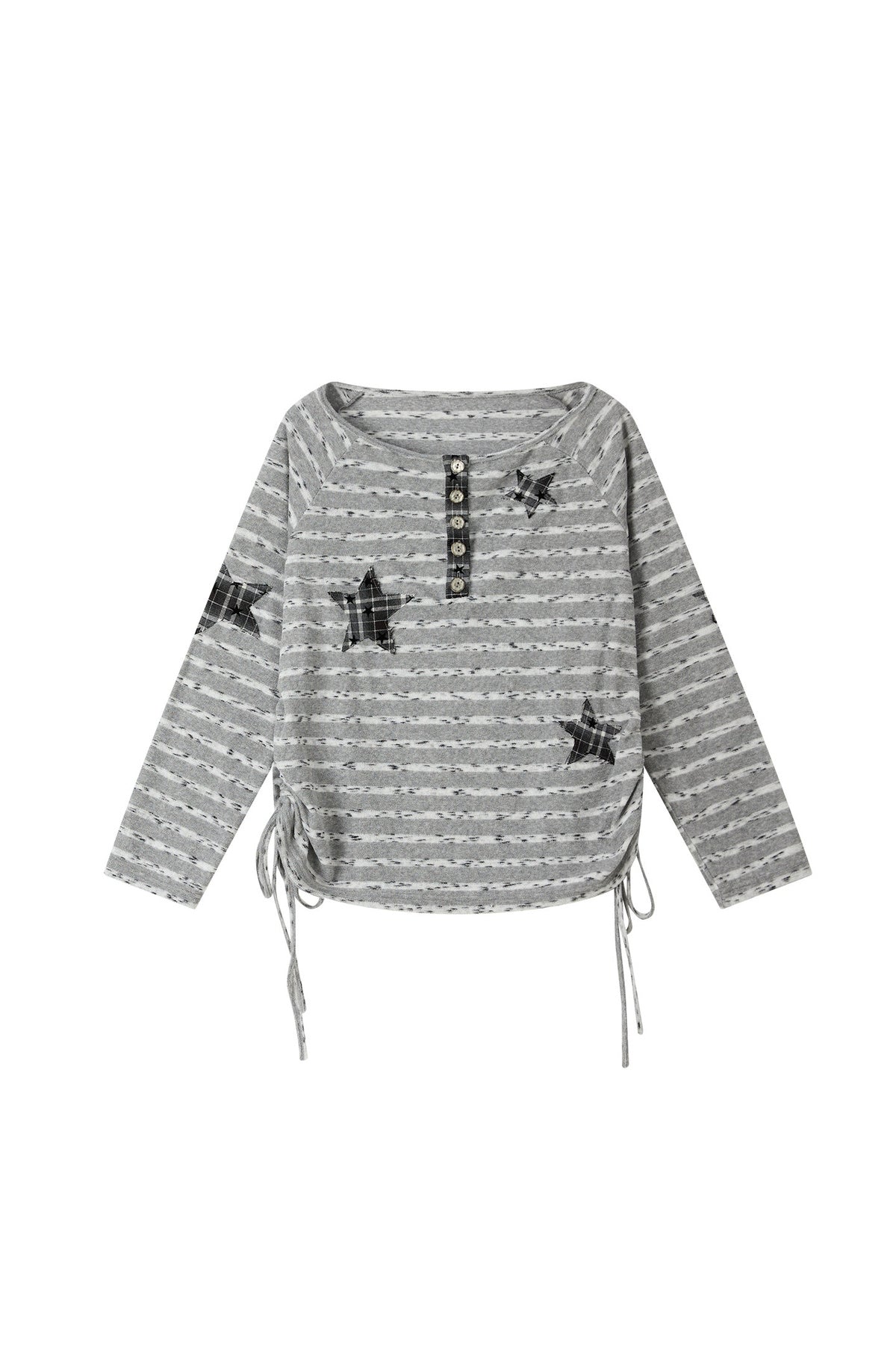 Striped Off-Shoulder Long-Sleeve T-Shirt