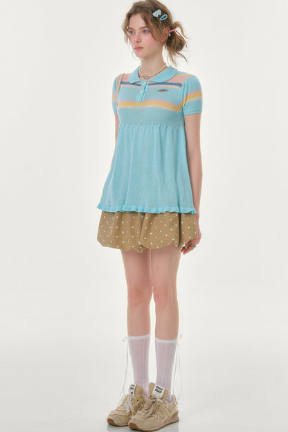 Oatmeal Latte Polka Dot Skirt