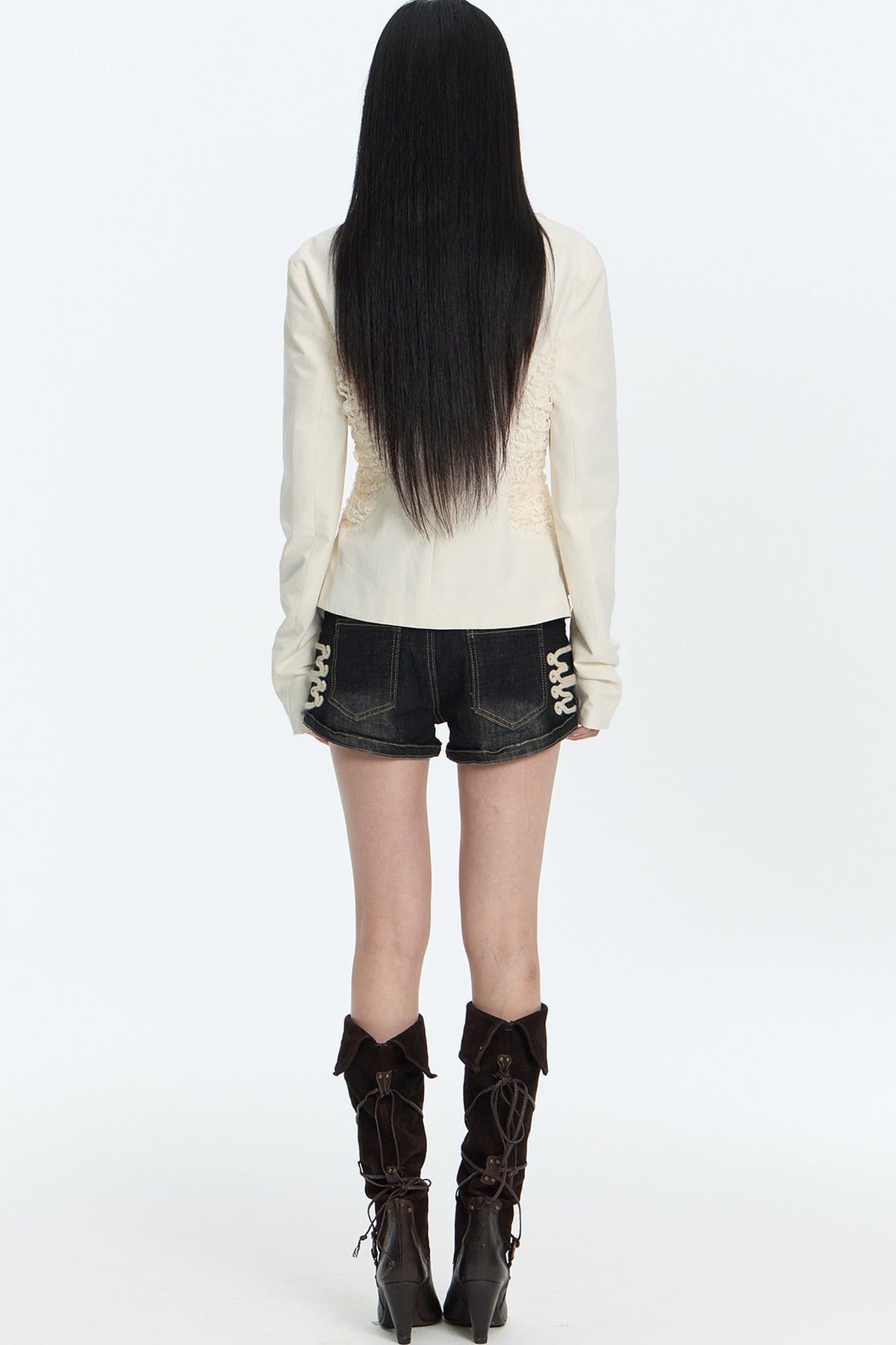 Lace Pleated Short Jacket