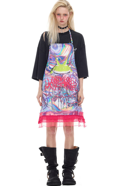 Rock Frog Distressed Irregular Hem T-Shirt