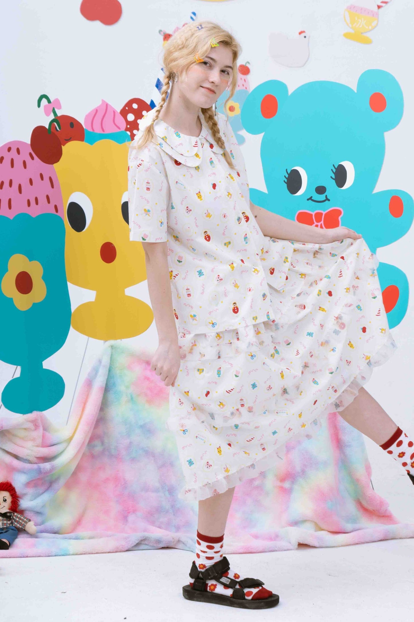 Printed Tiered Skirt