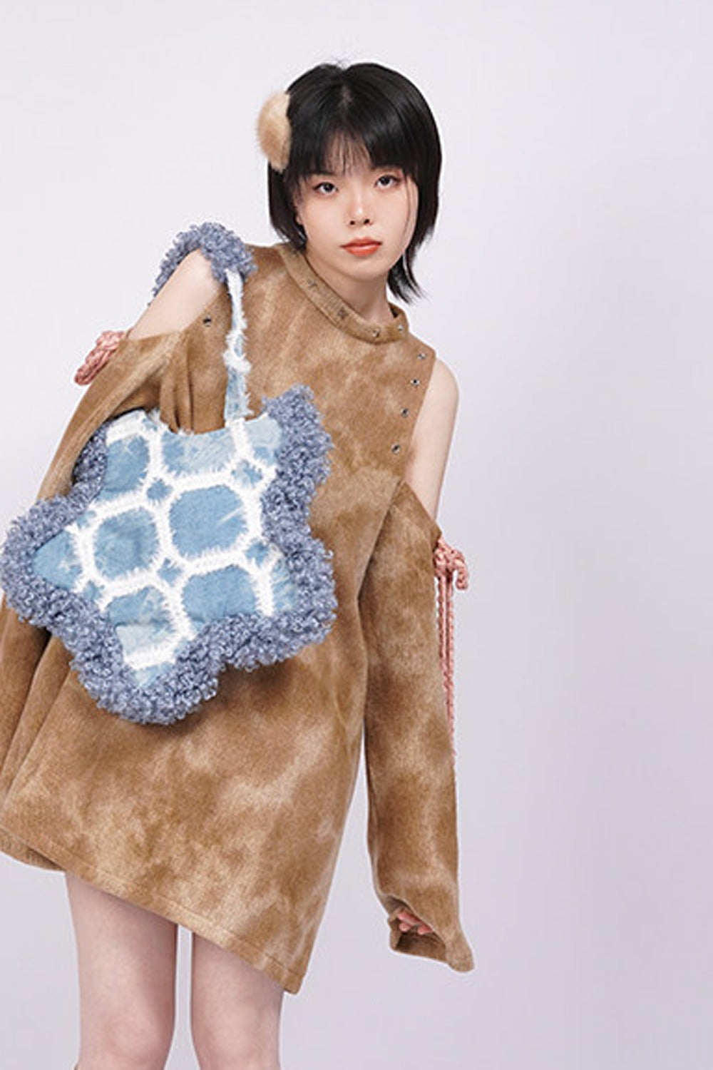 Borsa sottobraccio rétro in denim