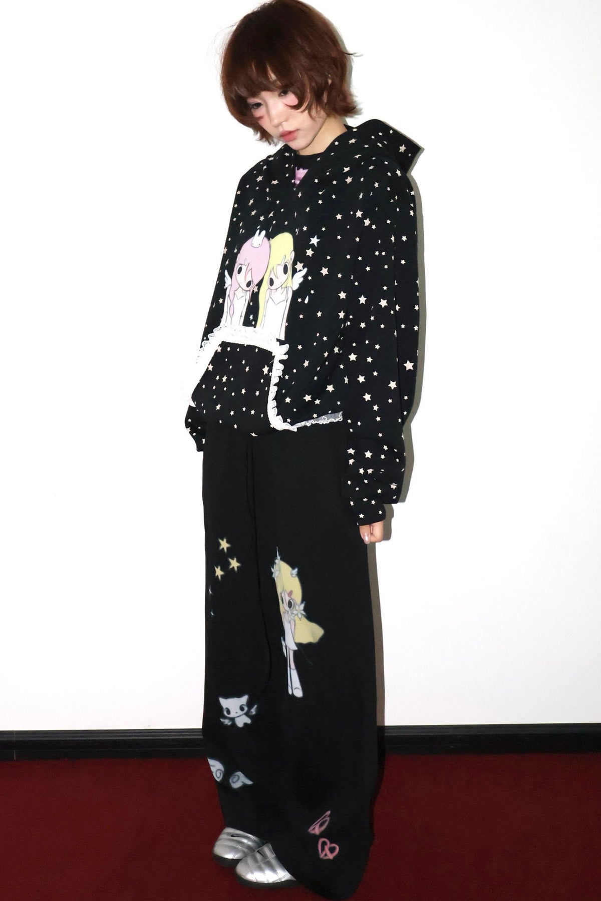 Illustration Print Drawstring Sweatpants
