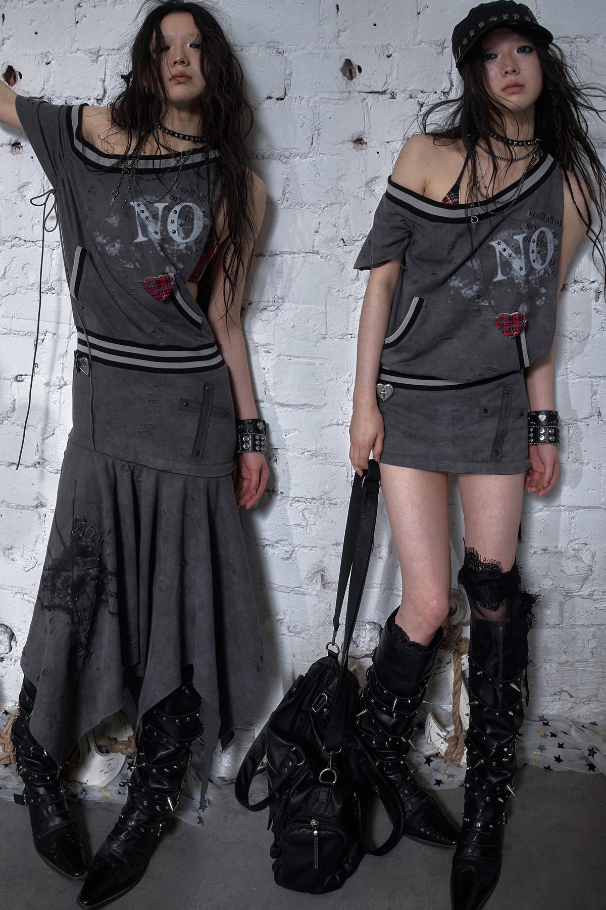 Distressed Punk Sleeveless Dress