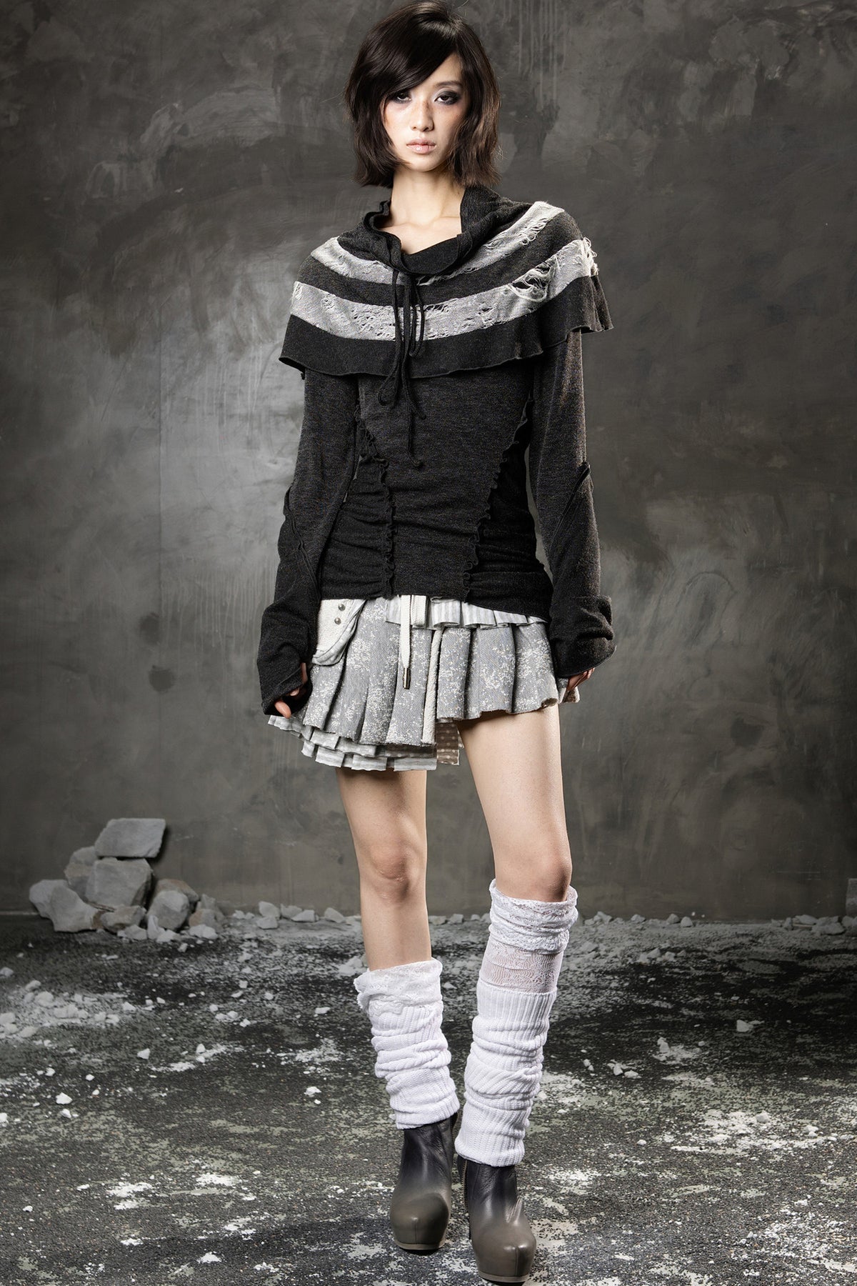 High-Waisted Multi-Layered Pleated Skirt