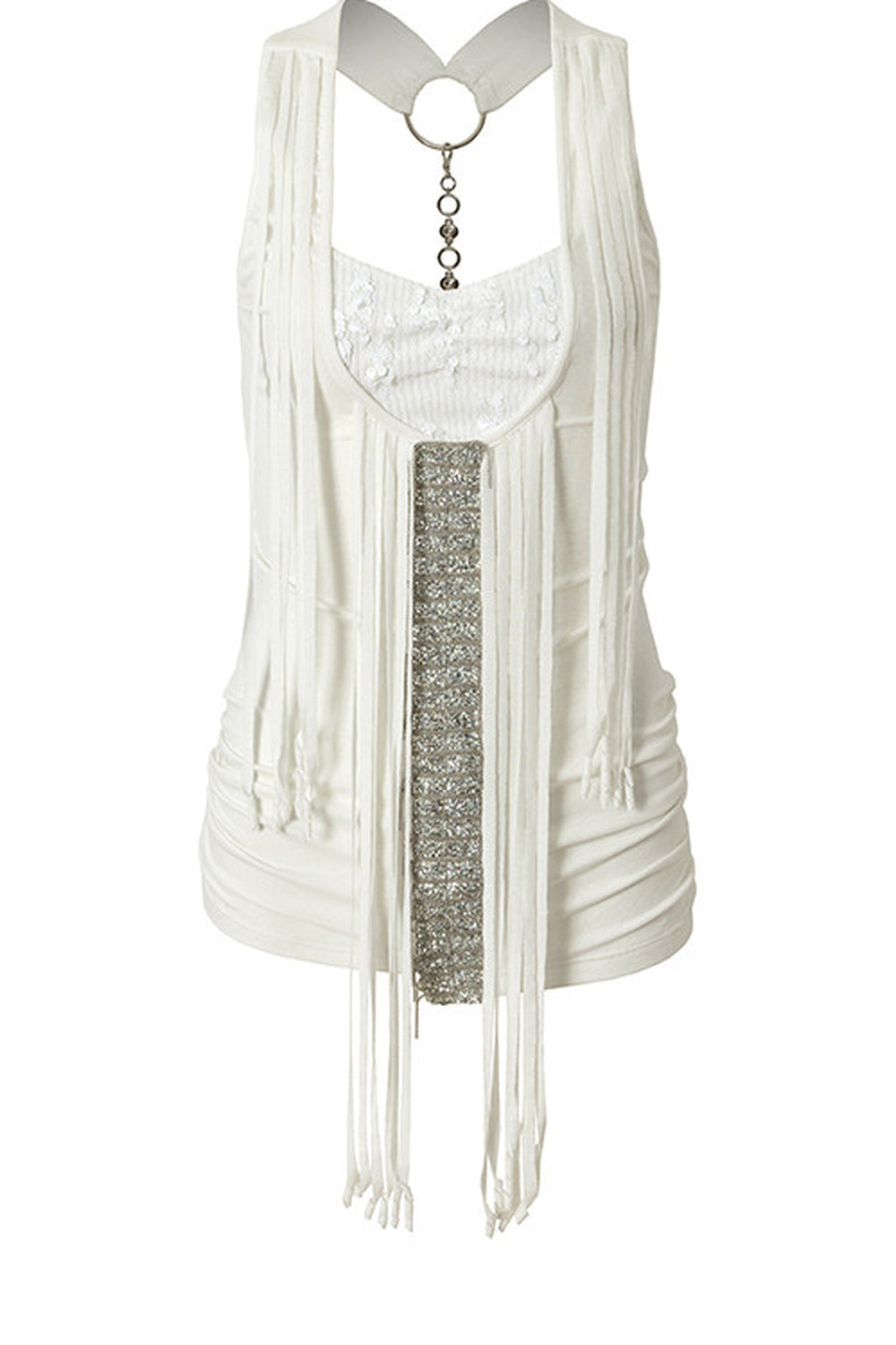 Sequin Rhinestone Halter Top