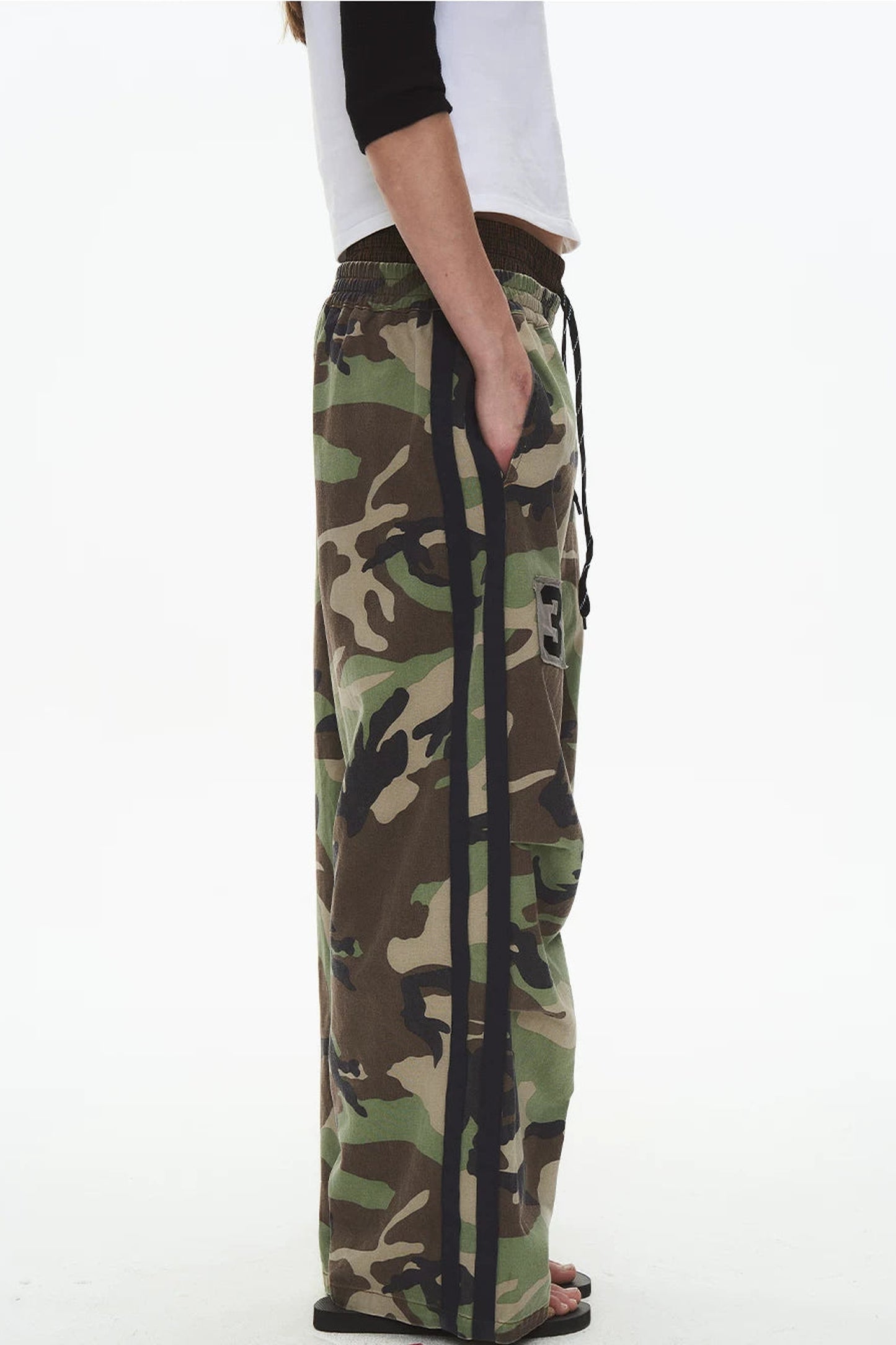 Retro Double-Waist Camouflage Pants